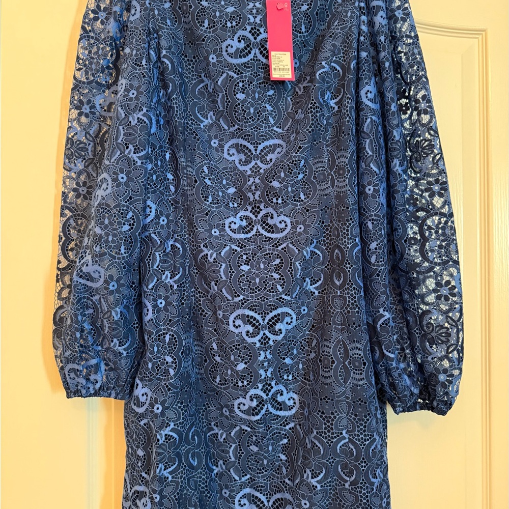 Lilly Pulitzer, Boca Blue, Elegant Blue Lace Dress